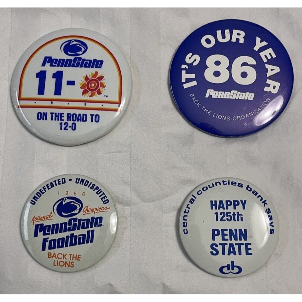 Penn State Football Pin Lot (4) - 1986 National Champions & 125th Anniversary